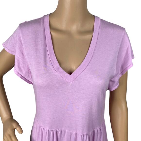 MONROW Pastel Purple Babydoll Tiered Flutter Sleeve Dress SZ XS - Picture 5 of 12